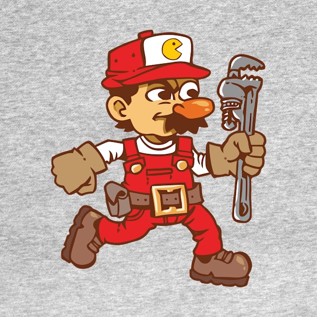 Retro Cartoon Plumber by dposhirts